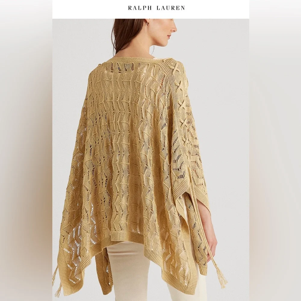 Lauren Ralph Lauren Linen Blend Poncho - Picture 14 of 16